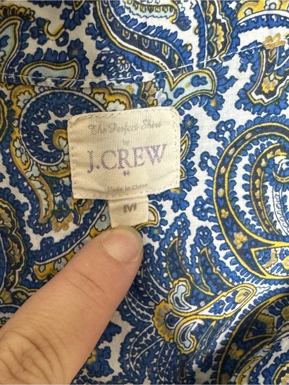 J. Crew Women’s Blue Paisley Button-Up Shirt